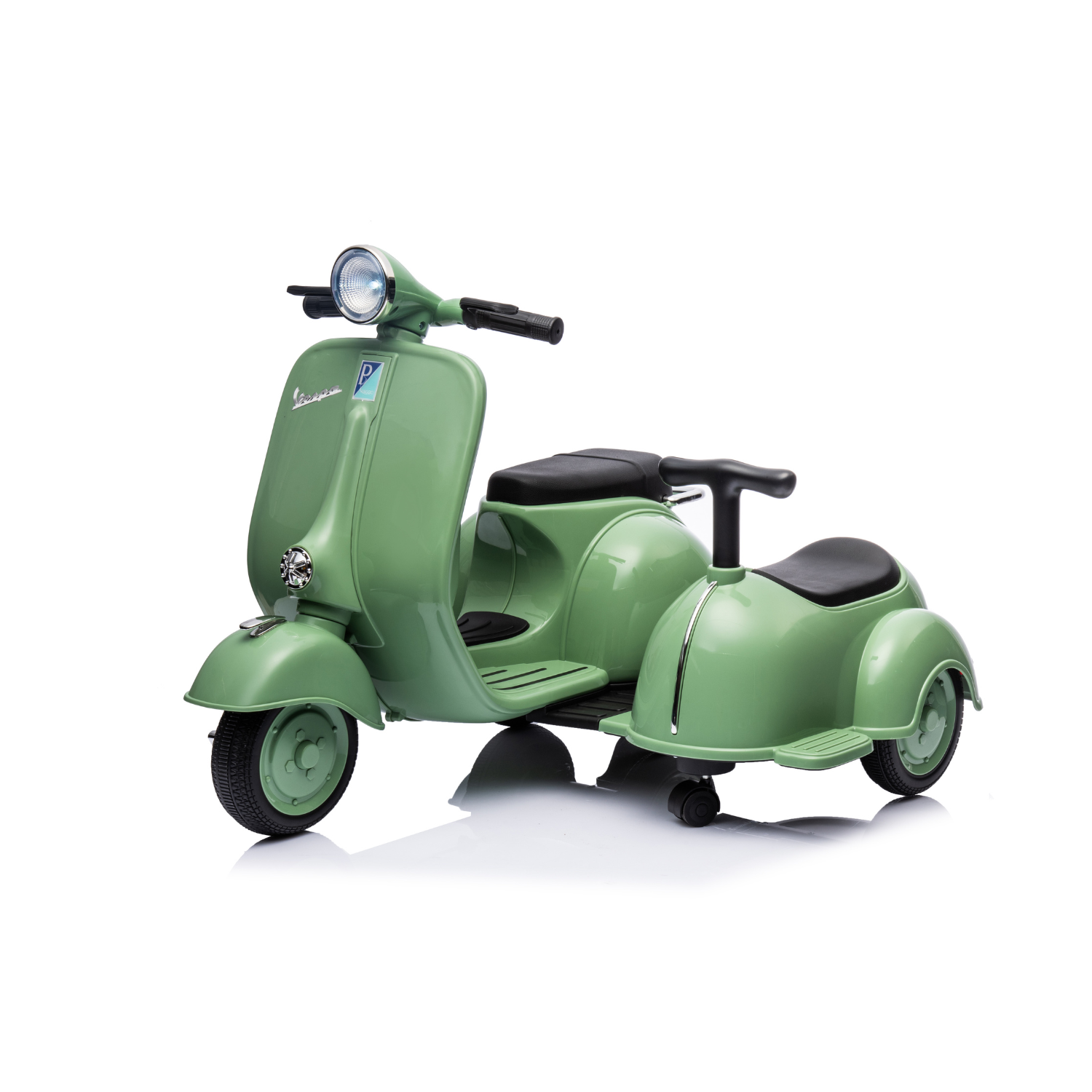 Moto Elettrica per Bambini Vespa Sidecar Small 2.0 6V con Licenza Ufficiale Luci Led Suoni Realistici Mp3 Bluetooth