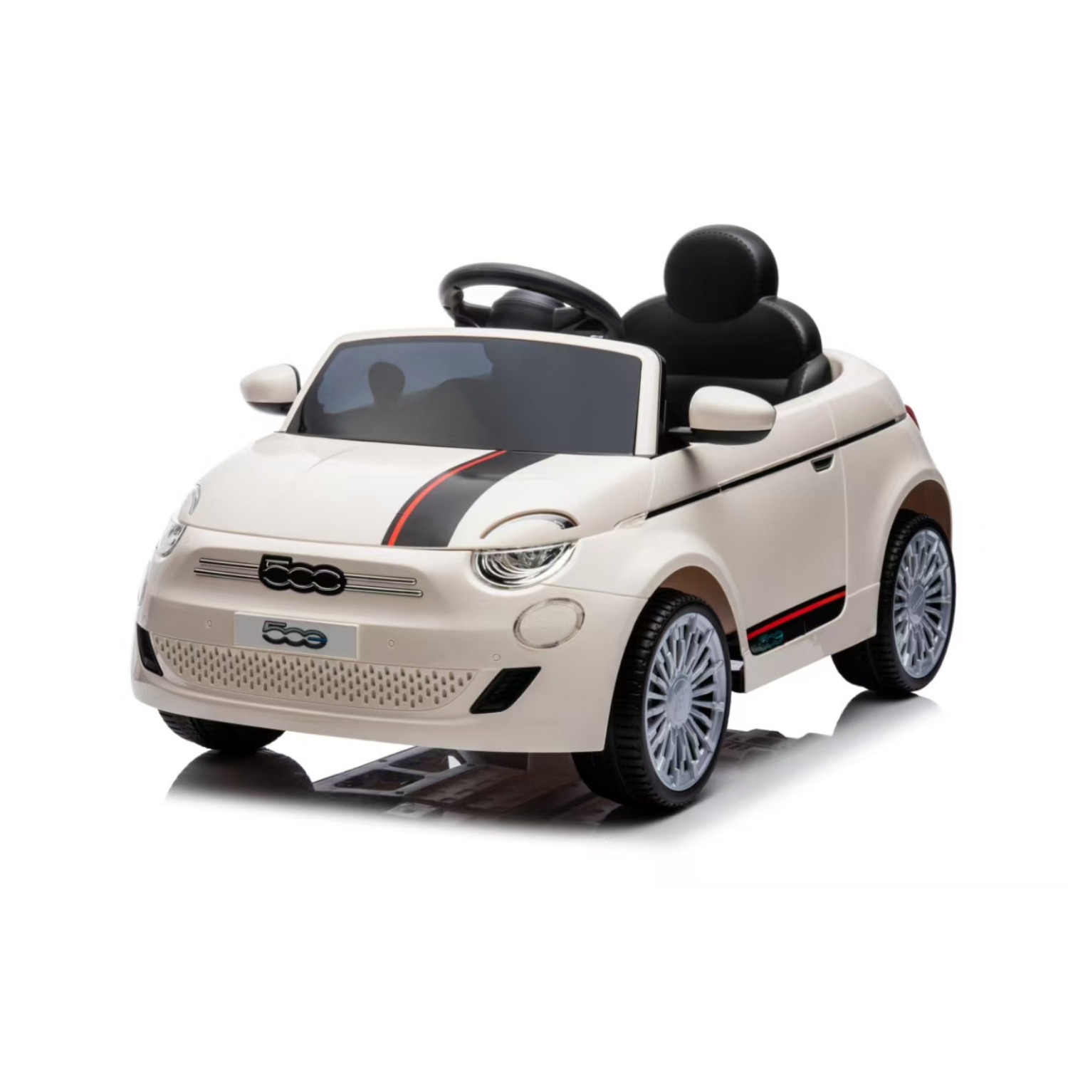 Auto Elettrica per Bambini Fiat 500 12V con Licenza Ufficiale Luci Led Suoni Realistici MP3 Telecomando Cinture di SIcurezza