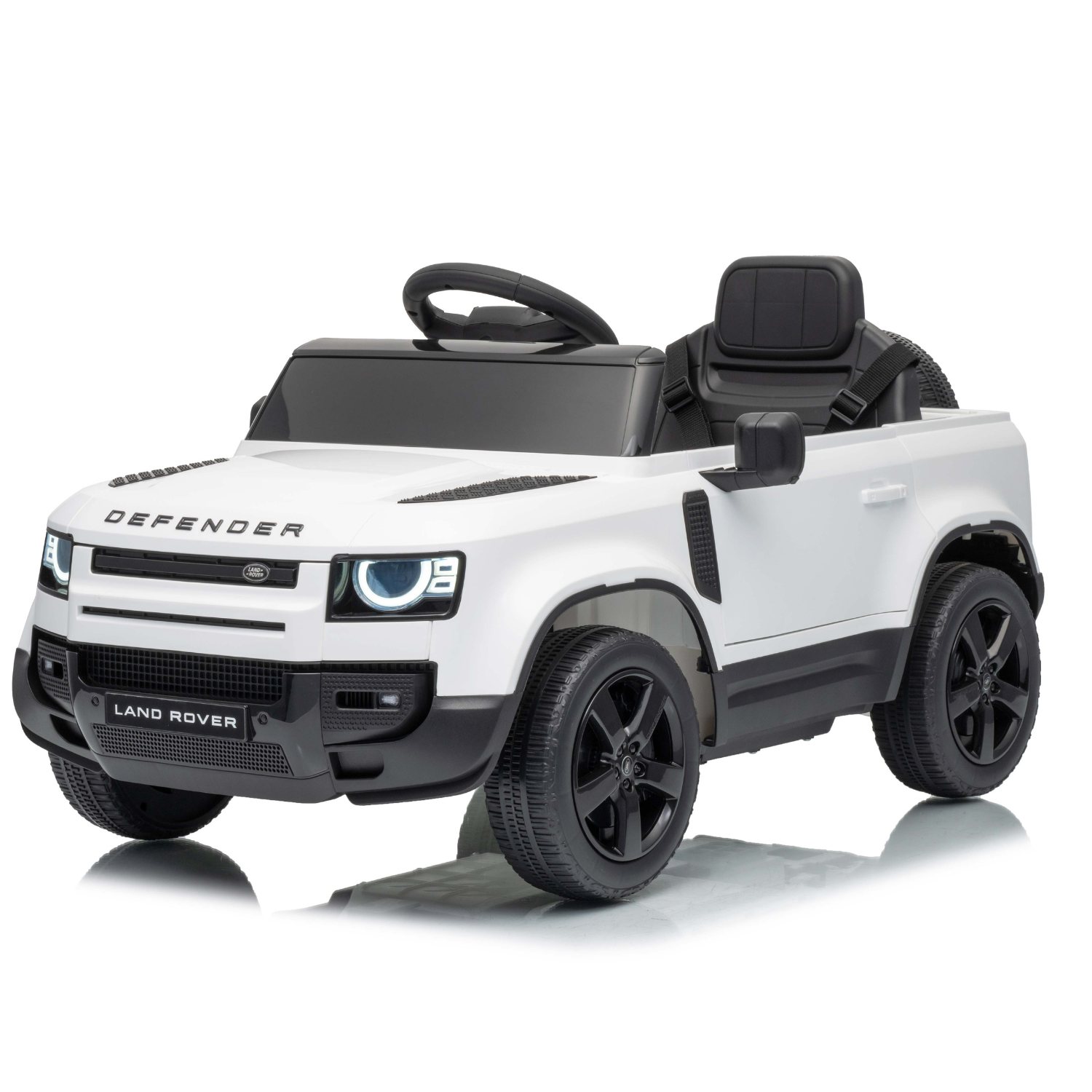 Auto Elettrica per Bambini Land Rover DEFENDER 12V con Licenza Ufficiale Luci Led Suoni Realistici Telecomando Cinture di Sicurezza