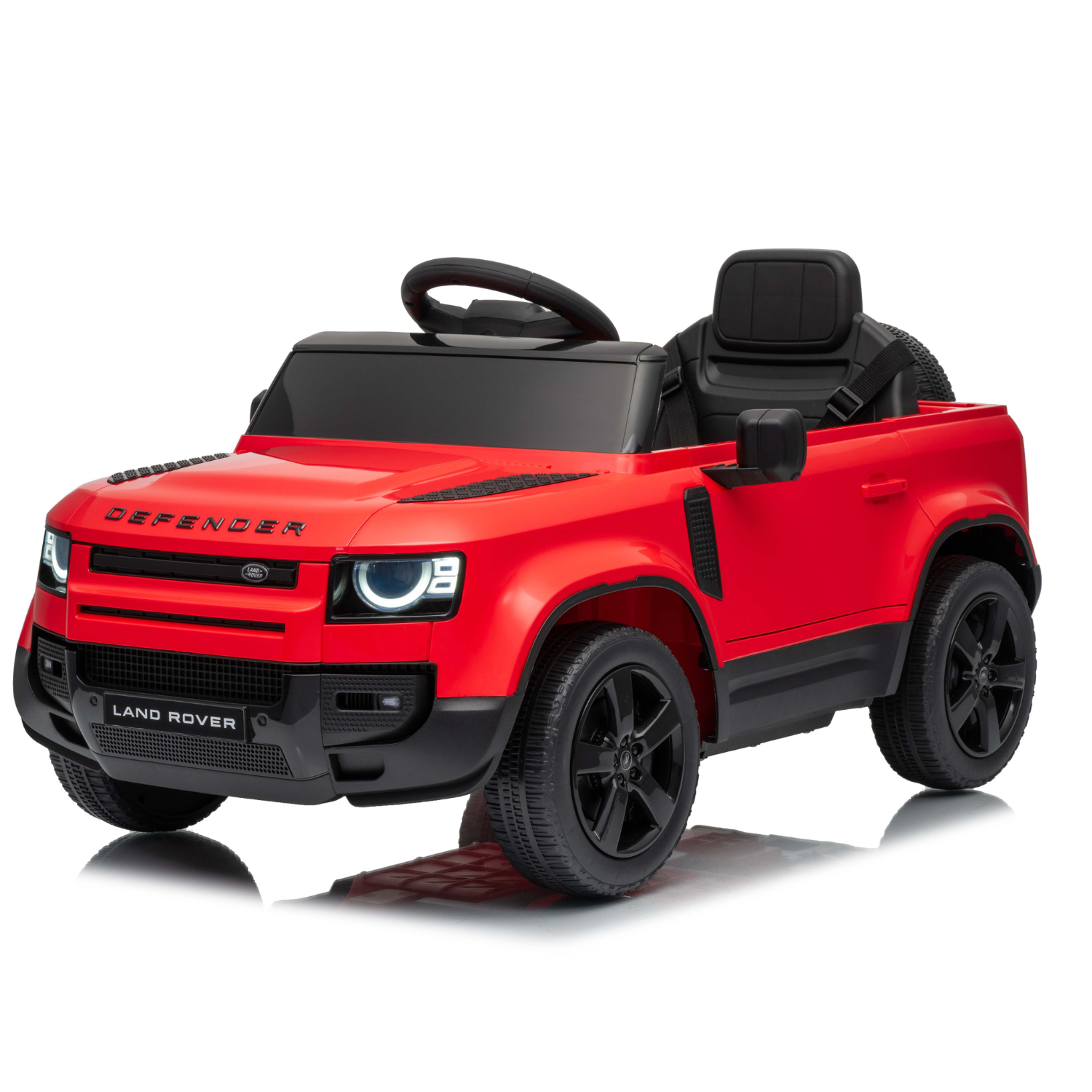 Auto Elettrica per Bambini Land Rover DEFENDER 12V con Licenza Ufficiale Luci Led Suoni Realistici Telecomando Cinture di Sicurezza