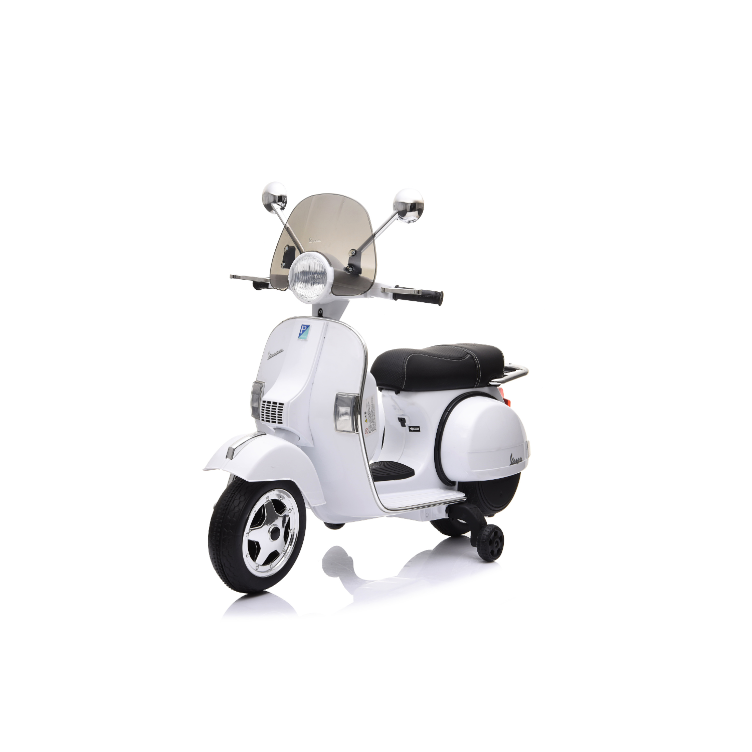 Moto Elettrica per Bambini Vespa Full px150 12V con Licenza Ufficiale Luci Led Suoni Realistici Mp3