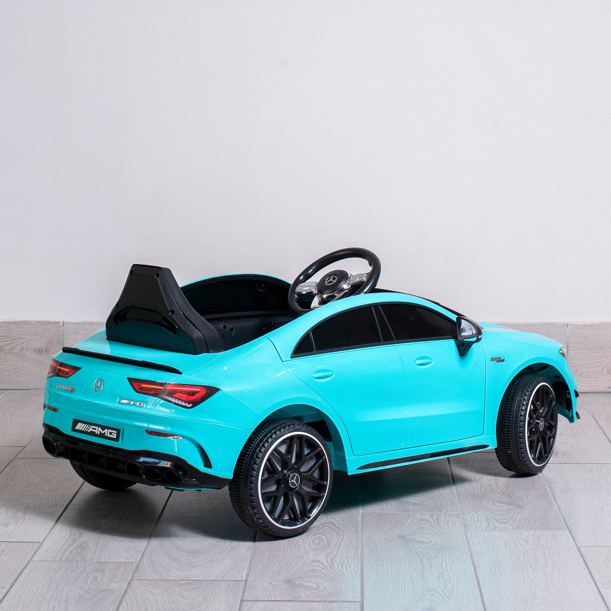 Auto Elettrica per Bambini Mercedes Cla45 12V con Licenza Ufficiale Luci Led Suoni Realistici Mp3 Telecomando Cinture di Sicurezza