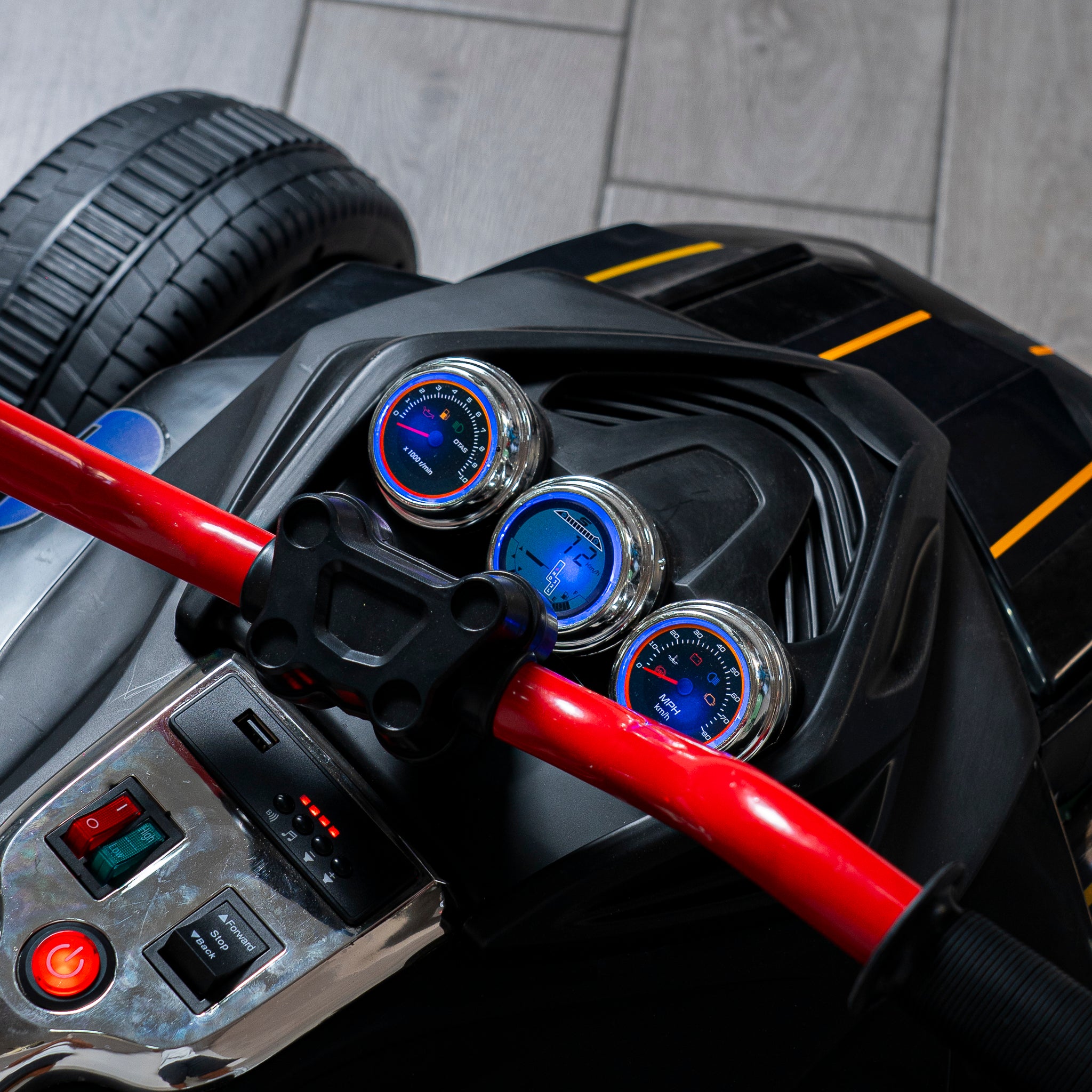 Quad Elettrico per Bambini Atv 3.0 12V Luci Led Suoni Realistici MP3 Telecomando