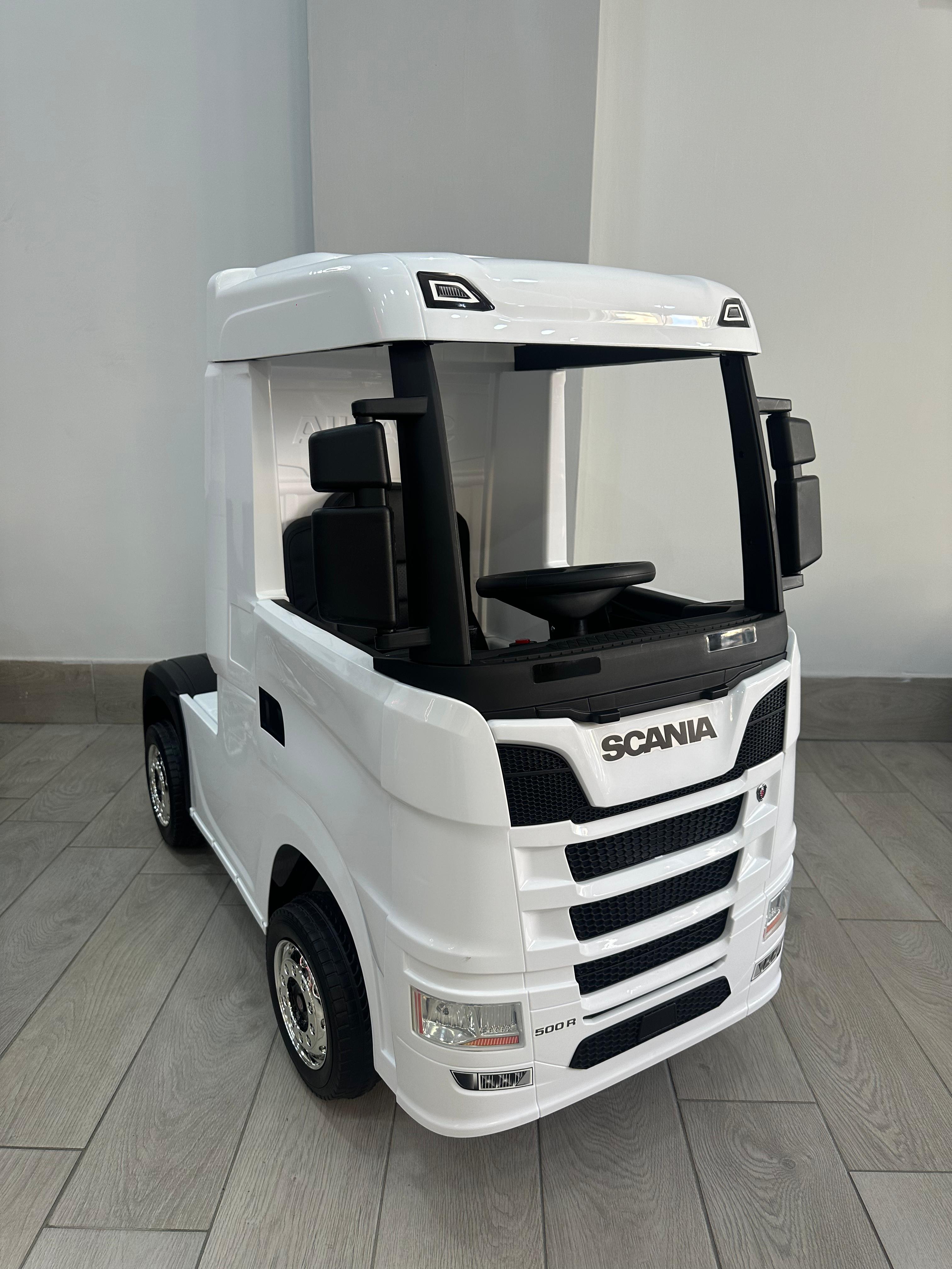 Camion Elettrico per Bambini Scania 24V con Licenza Ufficiale Luci Led Suoni Realistici Telecomando Cinture di Sicurezza