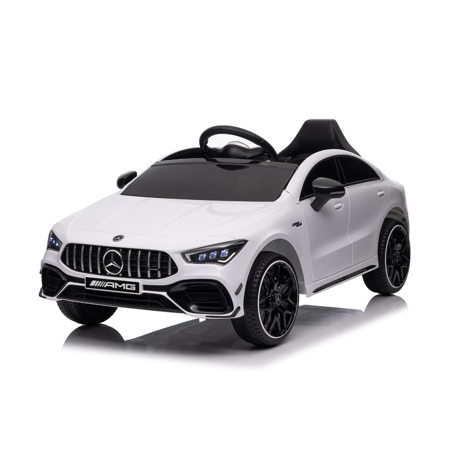 Auto Elettrica per Bambini Mercedes Cla45 12V con Licenza Ufficiale Luci Led Suoni Realistici Mp3 Telecomando Cinture di Sicurezza