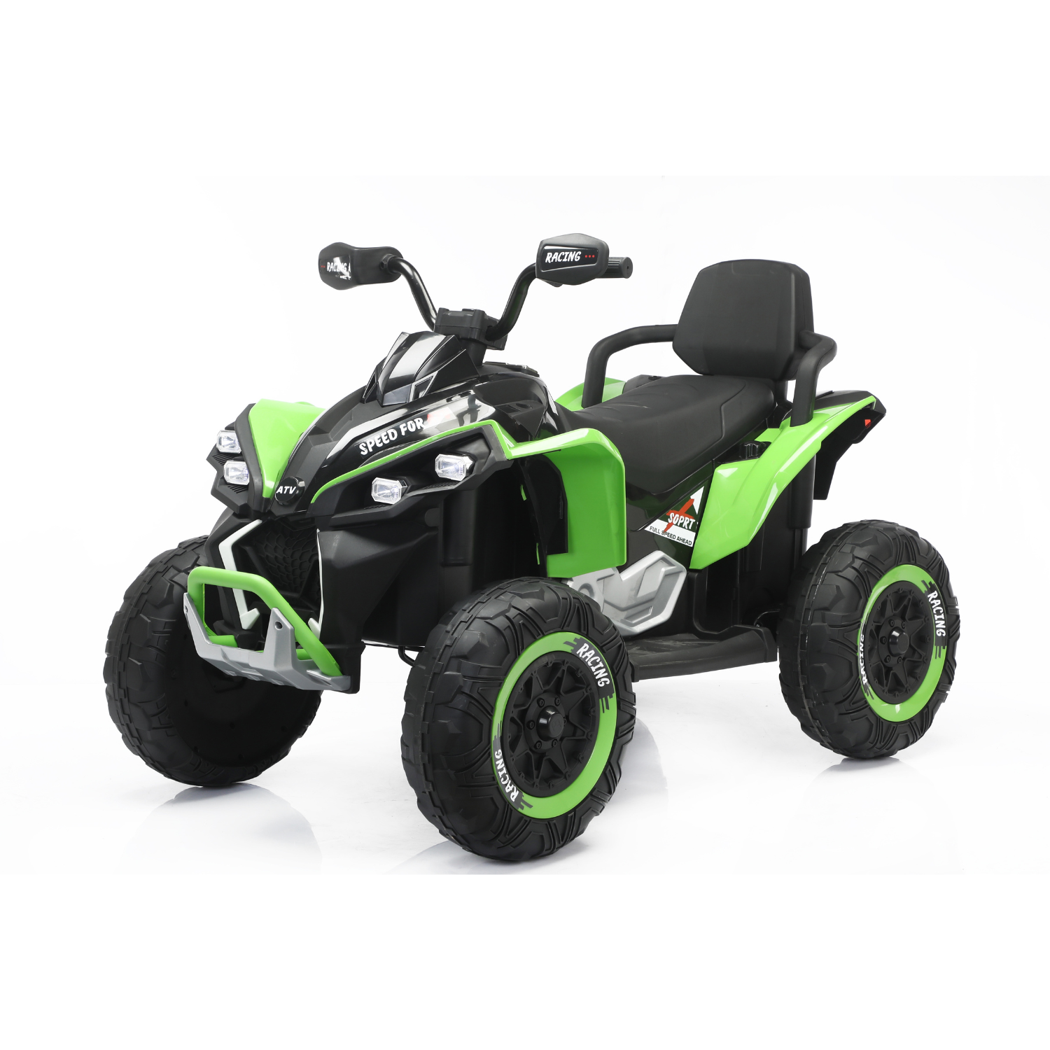 Quad Elettrico Atv Safari 12V Luci Led Suoni Realistici Mp3 Integrato Telecomando