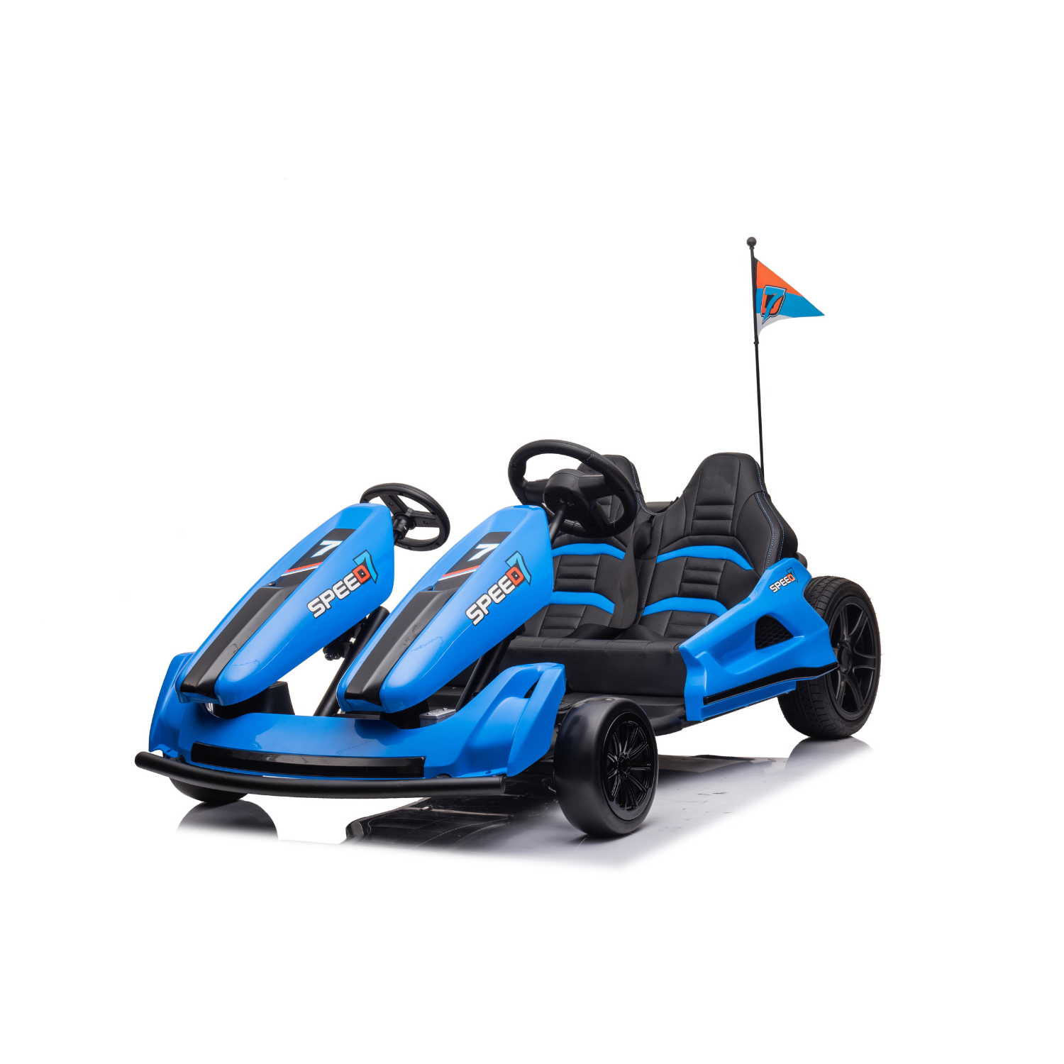 Go Kart Elettrico per Bambini 24V Luci Led Suoni Realistici Mp3 Integrato
