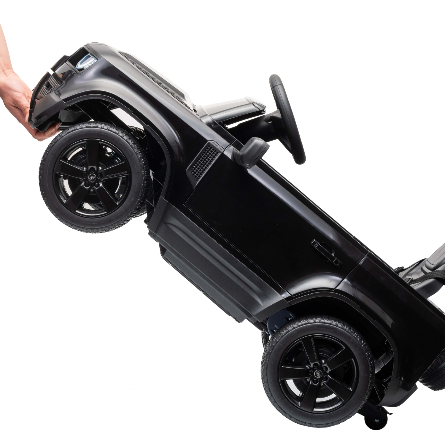 Auto Elettrica per Bambini Land Rover DEFENDER 12V con Licenza Ufficiale Luci Led Suoni Realistici Telecomando Cinture di Sicurezza